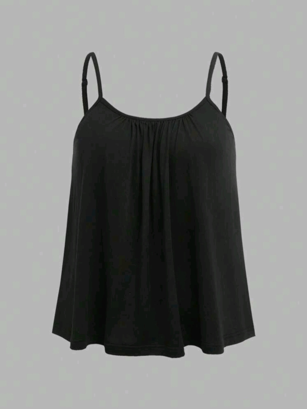 SHEIN Black Flowy Swing Camisole with Adjustable Straps